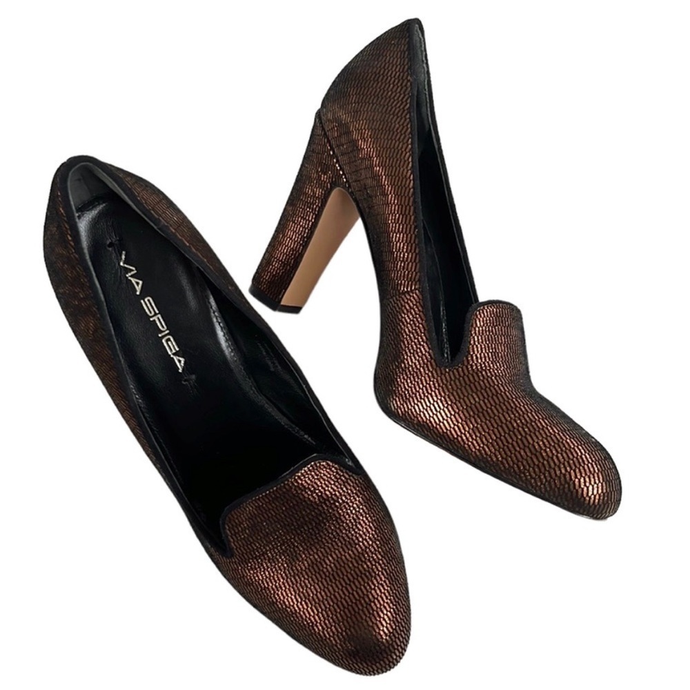 EUC Via Spiga Leather Heels Size 6 1/2